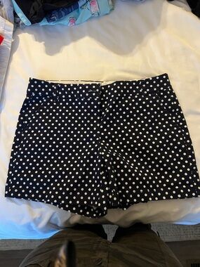 crown & ivy Navy and White Polka Dot Shorts
